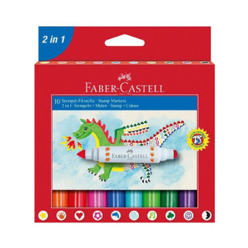 Faber Castell 155170 2İn1 Jumbo Keçeli Kalem 10Lu