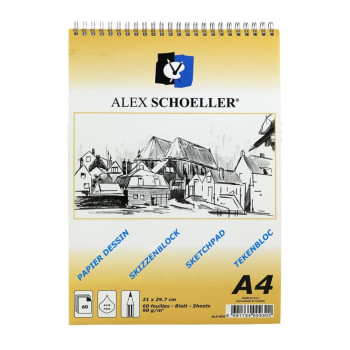 Alex Schoeller Eskiz Blok Spiralli A/4 90Gr 60 Yp.