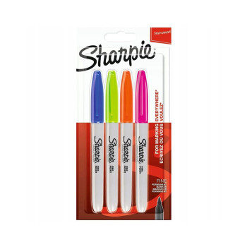 Sharpie 2065403 Fine Perm Markör Canlı Renk 4Lü