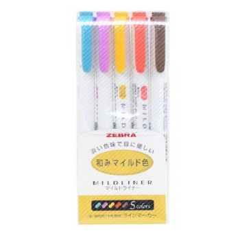 Zebra Midliner Fosforlu Kalem 5C-RC 5Li Set