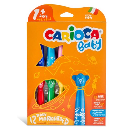 Carioca 42816 Keçeli Kalem Yıkanabilir 12 Renk